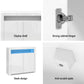 Set of 2 Soren Buffet Sideboard Cabinet LED Cupboard High-Gloss Storage Pantry - White