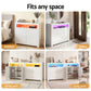 Set of 2 Soren Buffet Sideboard Cabinet LED Cupboard High-Gloss Storage Pantry - White