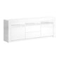 Kolby 160cm TV Cabinet Entertainment Unit Stand RGB LED Gloss Drawers - White