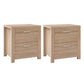 Set of 2 Gaspe Bedside Tables with 2 Drawers - Pine