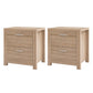 Set of 2 Gaspe Bedside Tables with 2 Drawers - Pine