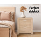 Set of 2 Gaspe Bedside Tables with 2 Drawers - Pine