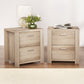 Set of 2 Gaspe Bedside Tables with 2 Drawers - Pine