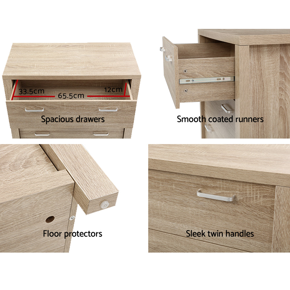 Artiss 5 Chest of Drawers - Pine