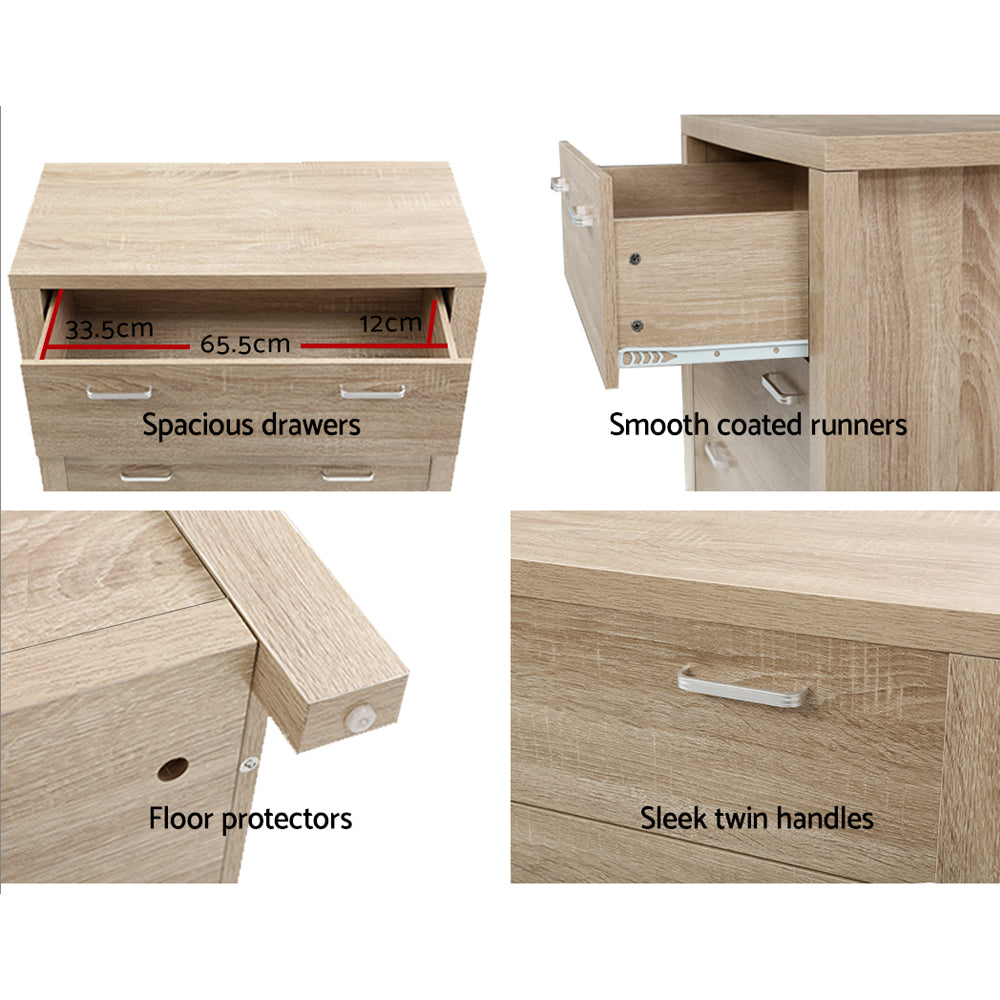 Artiss 5 Chest of Drawers - Pine