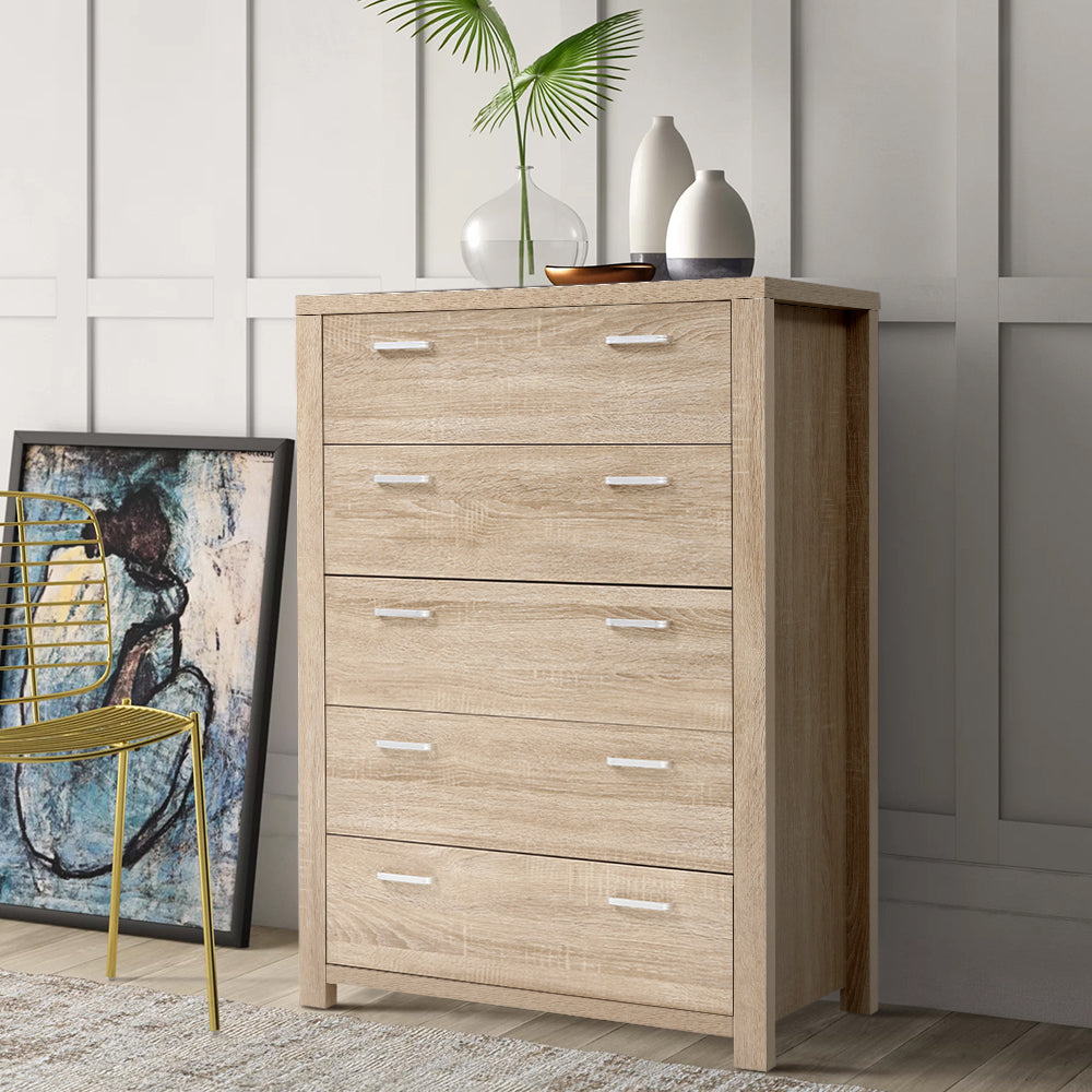 Artiss 5 Chest of Drawers - Pine