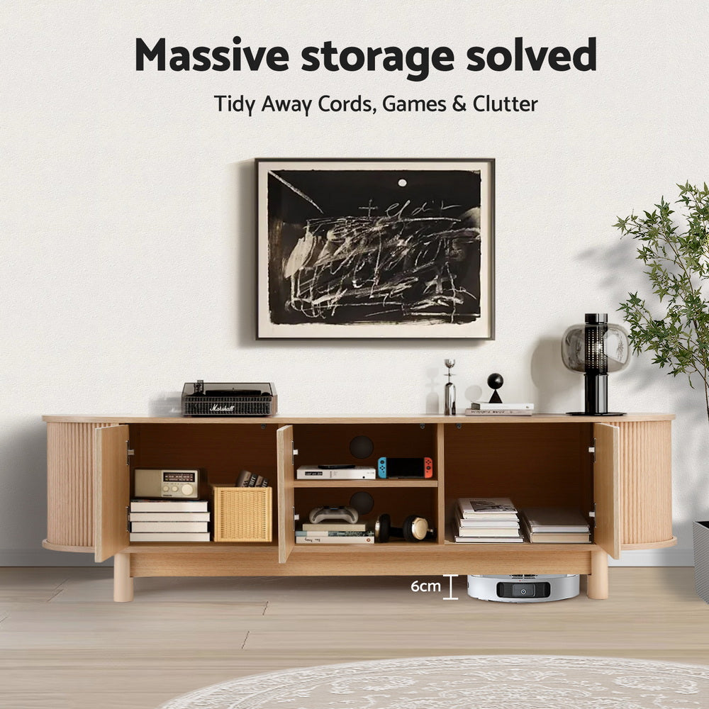 Yvaine 160cm TV Unit Entertainment Unit Storage Cabinet - Pine