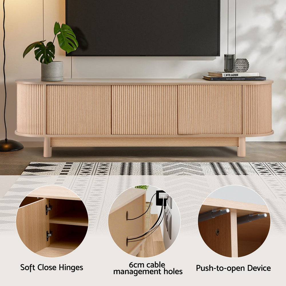 Yvaine 160cm TV Unit Entertainment Unit Storage Cabinet - Pine