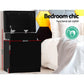 Set of 2 Laval Bedside Tables Lift-up Storage with 2 Drawers - Black