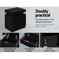 Set of 2 Laval Bedside Tables Lift-up Storage with 2 Drawers - Black