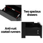 Set of 2 Levis Bedside Tables LED Lift-up Storage with 2 Drawers - Black