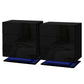 Set of 2 Lachine Bedside Tables LED with 3 Drawers - Black