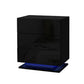 Set of 2 Lachine Bedside Tables LED with 3 Drawers - Black