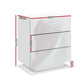 Set of 2 Lachine Bedside Tables LED with 3 Drawers - White