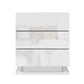Set of 2 Lachine Bedside Tables LED with 3 Drawers - White