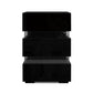 Perce LED High Gloss Bedside Tables Side Unit RGB LED Lamp Nightstand Gloss Furniture with 3 Drawers - Black
