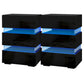 Set of 2 Perce Bedside Tables LED with 3 Drawers - Black