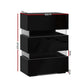 Set of 2 Perce Bedside Tables LED with 3 Drawers - Black