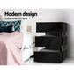 Set of 2 Perce Bedside Tables LED with 3 Drawers - Black
