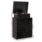 Rimouski LED High Gloss Bedside Tables Side Table RGB LED High Gloss Nightstand with 3 Drawers - Black