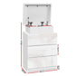 Rimouski LED High Gloss Bedside Tables Side Table RGB LED High Gloss Nightstand with 3 Drawers - White