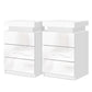 Set of 2 Rimouski Bedside Tables LED with 3 Drawers - White