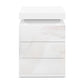 Set of 2 Rimouski Bedside Tables LED with 3 Drawers - White