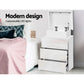 Set of 2 Rimouski Bedside Tables LED with 3 Drawers - White