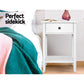 Saguenay Wooden Bedside Tables Side Table Nightstand Storage Cabinet Shelf - White