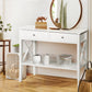 Console Table Hall Side Entry 2 Drawers Display White Desk Furniture