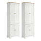 Set of 2 Lysander Buffet Sideboard Pantry Cabinet Cupboard 6-Tiers Storage Shelves - White
