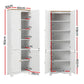 Set of 2 Lysander Buffet Sideboard Pantry Cabinet Cupboard 6-Tiers Storage Shelves - White