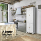 Set of 2 Lysander Buffet Sideboard Pantry Cabinet Cupboard 6-Tiers Storage Shelves - White