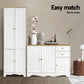 Set of 2 Lysander Buffet Sideboard Pantry Cabinet Cupboard 6-Tiers Storage Shelves - White