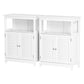 Set of 2 Draven Buffet Sideboard Cabinet Server Cupboard Kitchen Bathroom Storage - White