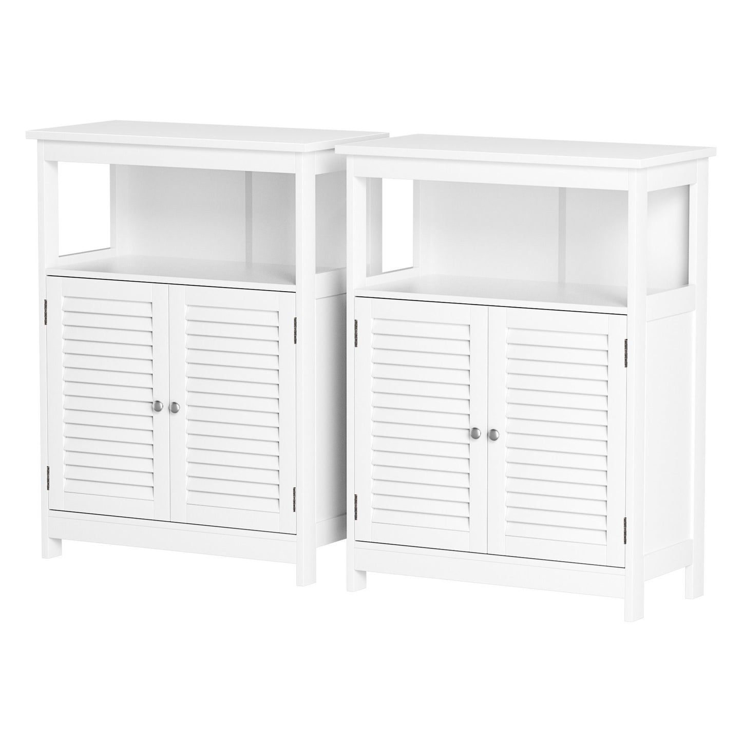 Set of 2 Draven Buffet Sideboard Cabinet Server Cupboard Kitchen Bathroom Storage - White