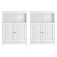 Set of 2 Draven Buffet Sideboard Cabinet Server Cupboard Kitchen Bathroom Storage - White