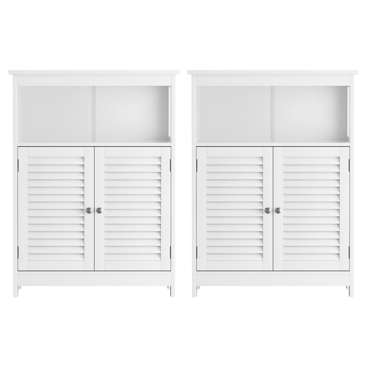 Set of 2 Draven Buffet Sideboard Cabinet Server Cupboard Kitchen Bathroom Storage - White