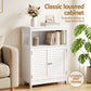 Set of 2 Draven Buffet Sideboard Cabinet Server Cupboard Kitchen Bathroom Storage - White
