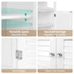 Set of 2 Draven Buffet Sideboard Cabinet Server Cupboard Kitchen Bathroom Storage - White