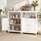 Set of 2 Draven Buffet Sideboard Cabinet Server Cupboard Kitchen Bathroom Storage - White