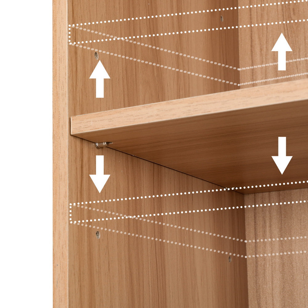 Artiss Bookshelf 5 Tiers Milo Pine