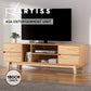 Inez 180cm Entertainment Unit Stand TV Cabinet Storage Drawer Shelf - Wood
