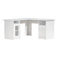 Artiss Computer Desk Shelf Cabinet L-Shape White 150cm