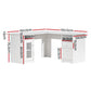 Artiss Computer Desk Shelf Cabinet L-Shape White 150cm