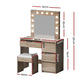 Dressing Table Set Stool 12 Led Bulbs - Wood