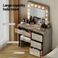 Dressing Table Set Stool 12 Led Bulbs - Wood