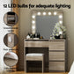 Dressing Table Set Stool 12 Led Bulbs - Wood