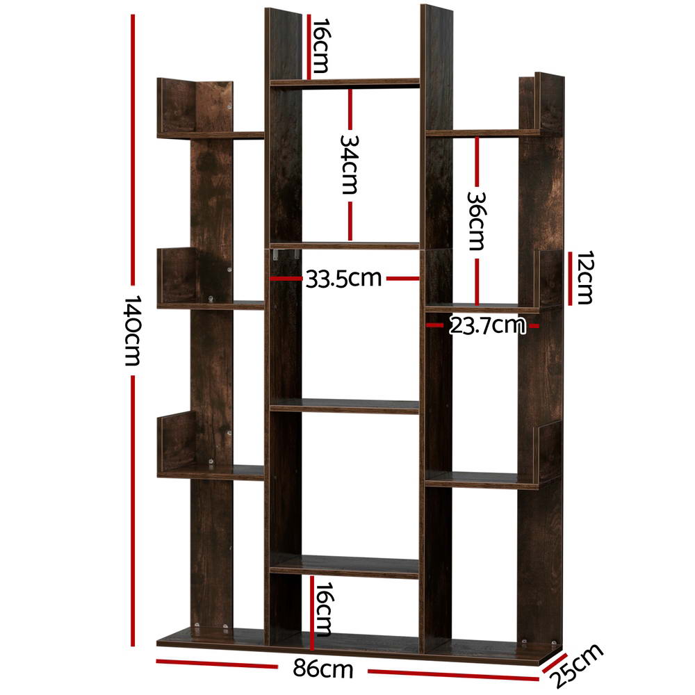 Artiss Tree-Shaped Bookshelf Romi Walnut