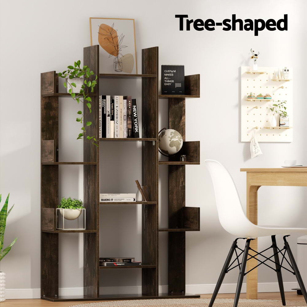 Artiss Tree-Shaped Bookshelf Romi Walnut